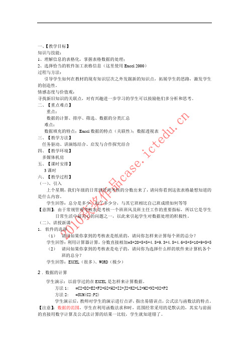 4.2.1表格数据的处理