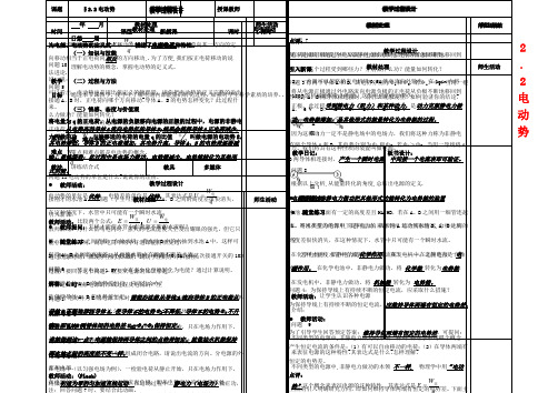 高中物理《2.2电动势》教案 新人教版选修3-1-新人教版高二选修3-1物理教案