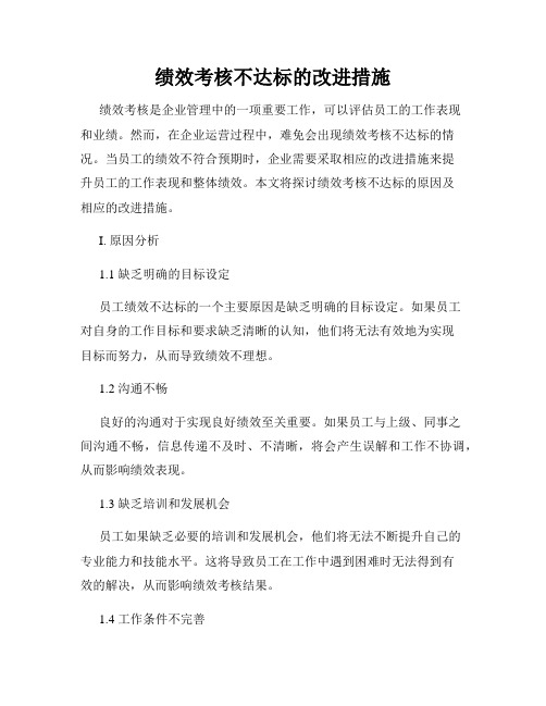 绩效考核不达标的改进措施