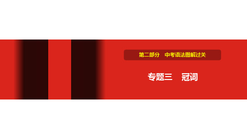 初中英语中考 语法图解过关 专题三 冠词