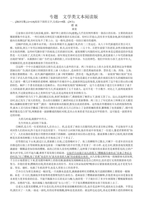 2014高考语文复习+2013年高考分类汇编+专题16+文学类文本阅读版含答案B5