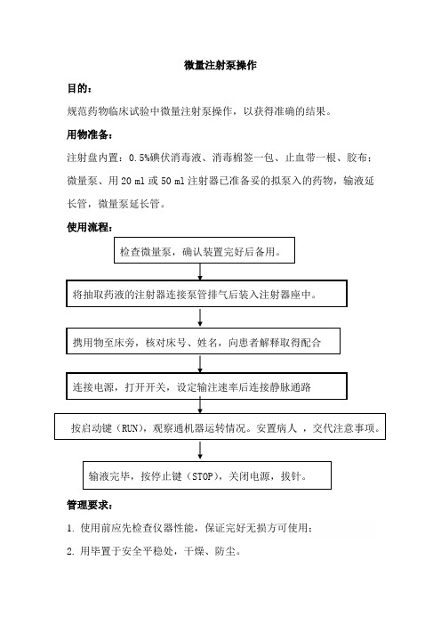 11.微量注射泵使用流程