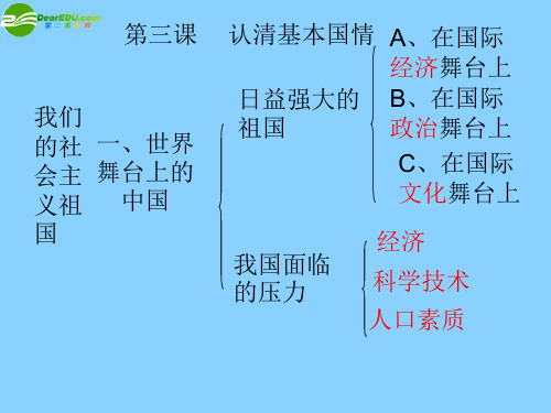 江苏省南京市六合区马鞍初级中学九年级政治全册 认清基本国情课件 新人教版