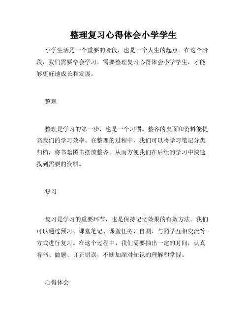 整理复习心得体会小学学生