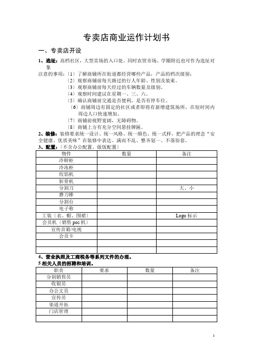 高端猪肉专卖旗舰店商业运作书