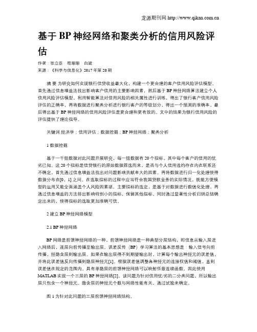 基于BP神经网络和聚类分析的信用风险评估