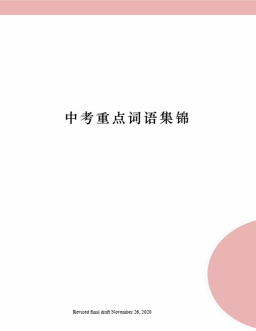 中考重点词语集锦