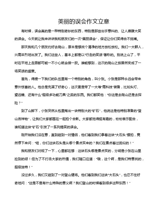 美丽的误会作文立意