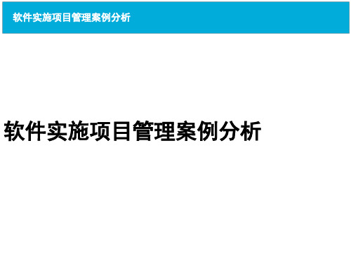 软件项目案例分析