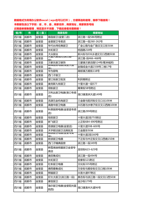 2020新版四川省成都市金堂县橱柜工商企业公司商家名录名单联系电话号码地址大全127家