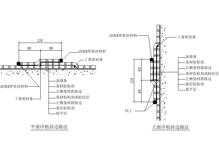 防水卷材搭接节点详图
