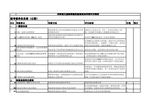 筛查实验室考核评分细则定稿