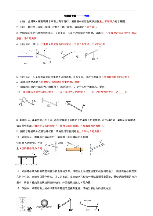 初中物理力学作图专题精选题