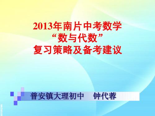 [数学]2013中考数学“数与代数”复习策略及备考建议  (恢复)