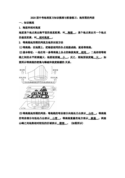 2020届中考地理复习知识梳理和配套练习：地形图的判读