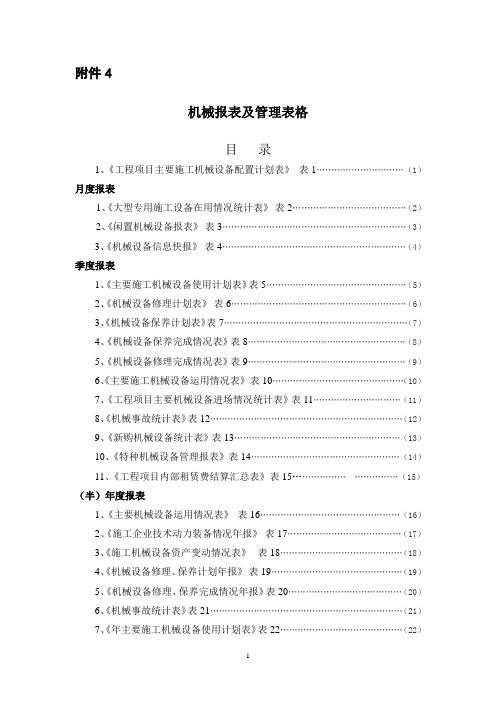 (机械制造行业)机械报表及管理表格