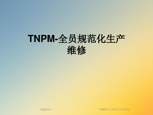 TNPM全员规范化生产维修