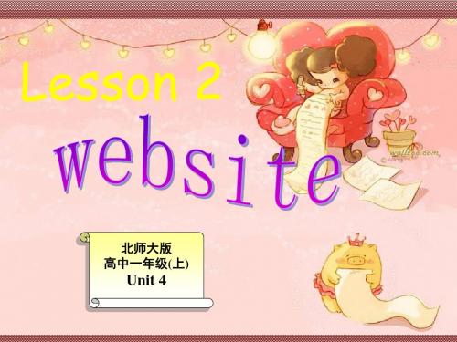 Unit4《Cyberspace》lesson2Websites课件(北师大版必修2)