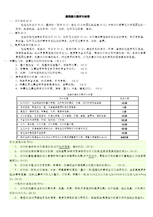 健美操大赛评分标准