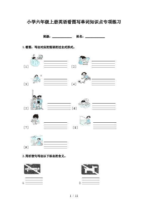 小学六年级上册英语看图写单词知识点专项练习