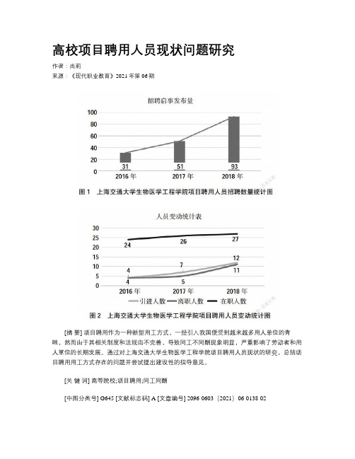 高校项目聘用人员现状问题研究