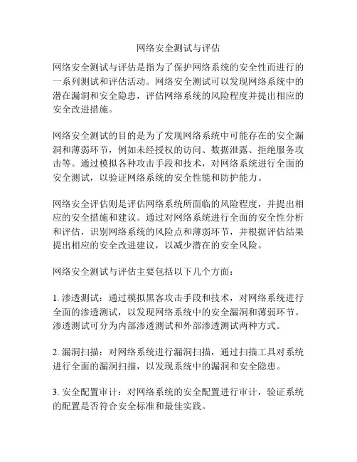 网络安全测试与评估