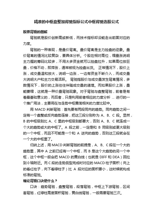 精准的中枢盘整加背驰指标公式中枢背驰选股公式