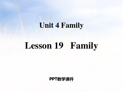 Lesson 19 Family精品课件