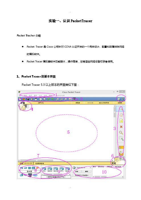 实验二、认识PacketTracer