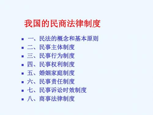 我国的民商法律制度1