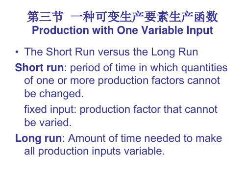 经济学理论第四章生产论第三节 一种可变生产要素函数
