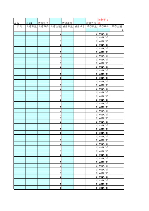 存货计价表格汇总篇(7个xls)