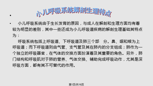 小儿呼吸系统解剖结构PPT课件