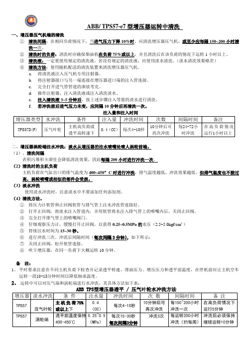 TPS增压器在运转中的清洗方法