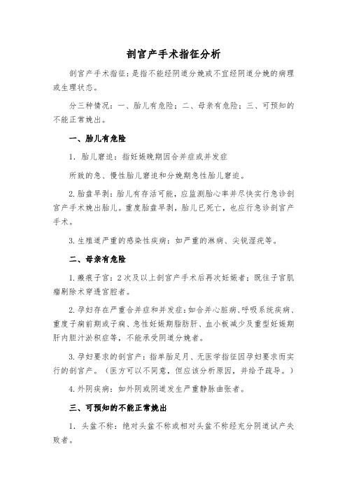 剖宫产手术指征分析