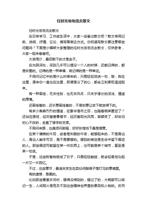 任时光匆匆流去散文