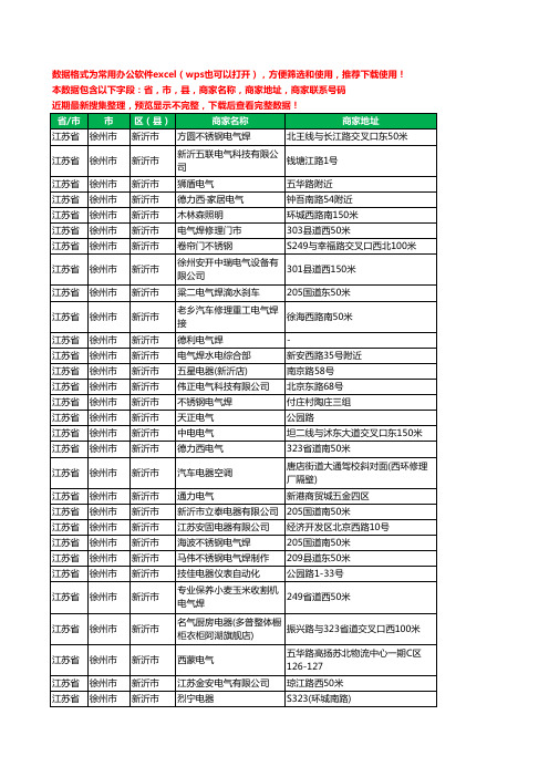 2020新版江苏省徐州市新沂市电器有限公司工商企业公司商家名录名单黄页联系电话号码地址大全46家