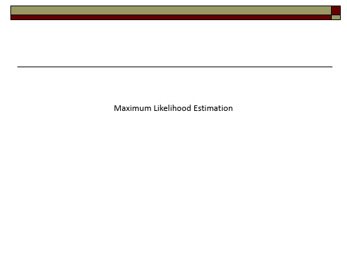 Maximum Likelihood Estimation