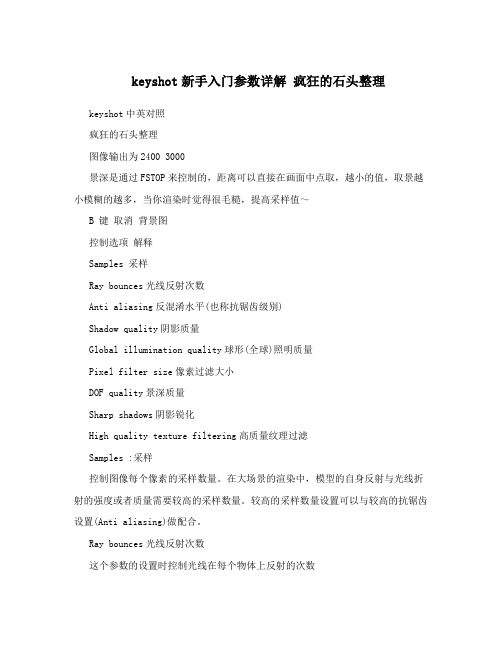 keyshot新手入门参数详解 疯狂的石头整理