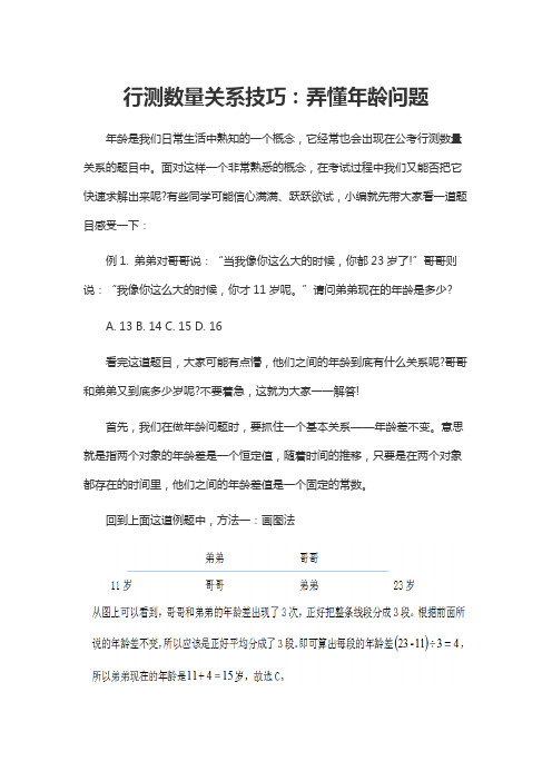 行测数量关系技巧：弄懂年龄问题