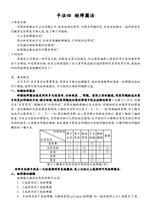 手法四矩阵图法