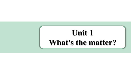 Unit1What'sthematter词句篇情境练习课件人教版英语八年级下册