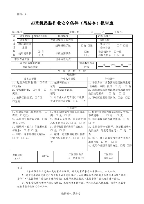 吊装令(统一格式)