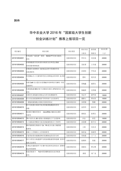 国家级大学生创新创业训练计划