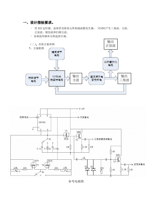 基于555的多种波形发生器参考方案