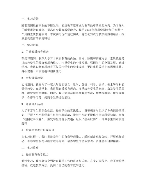 素质教育实习报告