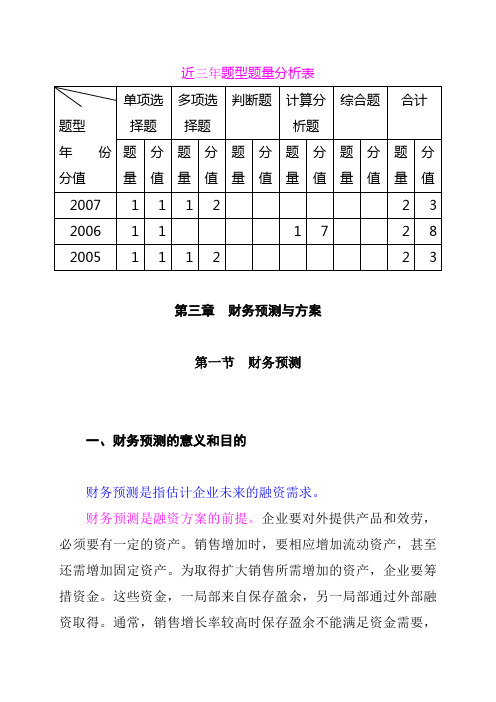 财务预测的意义、目的及步骤