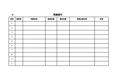 档案管理部分附表