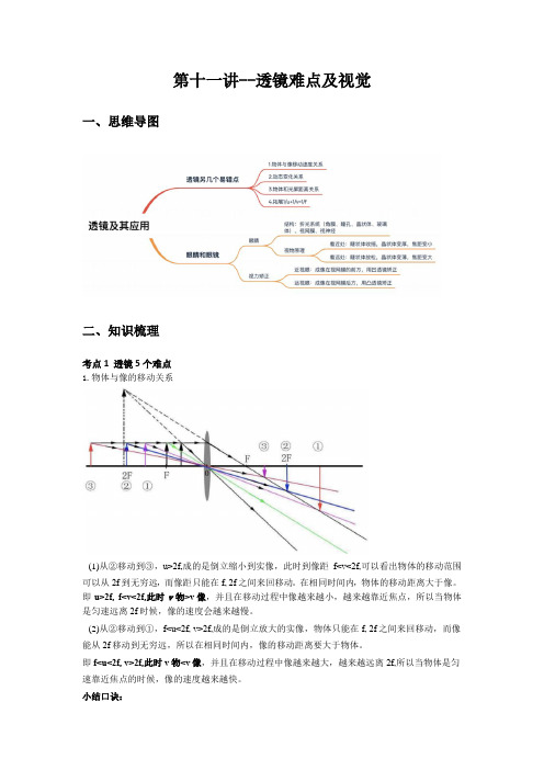 2024中考一轮复习物理-第十一讲-透镜难点及视觉-解析版