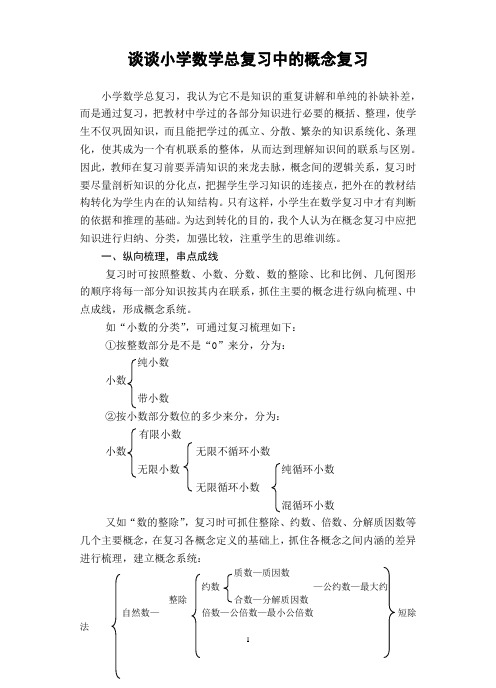 谈谈小学数学总复习中的概念复习